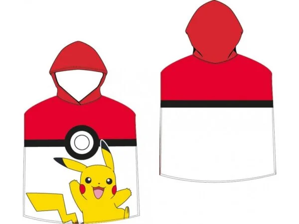 Carbotex Dětské pončo 50x115 cm - Pokémon Pokéball a Pikachu