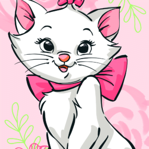 Jerry Fabrics Bavlněná froté osuška 70x140 cm - Marie Cat "Pink Flower"