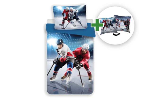 Sada povlečení z mikrovlákna Hokej + polštářek Hokej