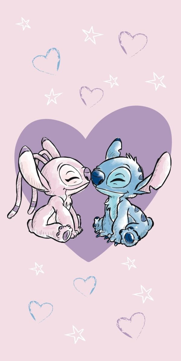 Jerry Fabrics Bavlněná froté osuška 70 x 140 cm - Lilo and Stitch "love"