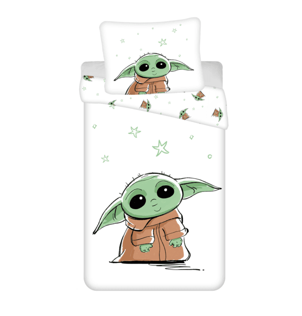 Jerry Fabrics Bavlněné povlečení 140x200 + 70x90 cm - Star Wars "Baby Yoda"