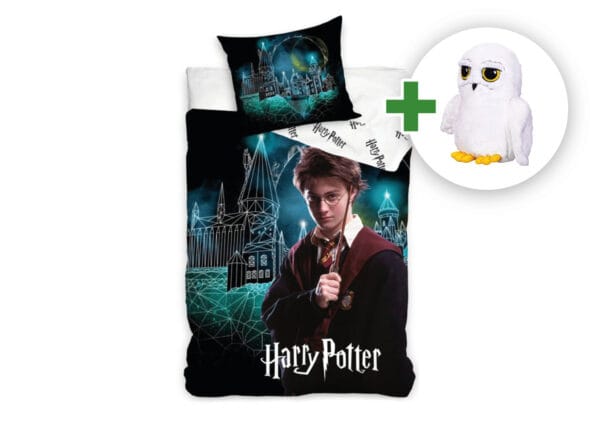 Sada povlečení Harry Potter Kouzelné Bradavice + plyšová hračka Sova Hedvika