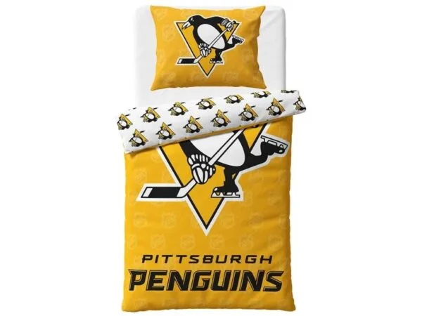 TipTrade Bavlněné povlečení 140x200 + 70x90 cm - NHL Pittsburgh Penguins Shields