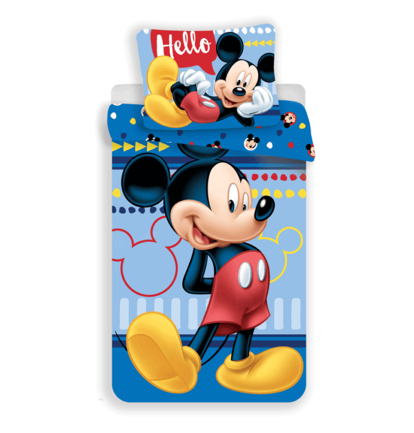 Jerry Fabrics Bavlněné povlečení 140x200 + 70x90 cm - Mickey Hello